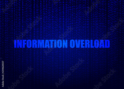 Data Concept: Vector Background, Digital Art, Information Overload Bright Blue Illustration.