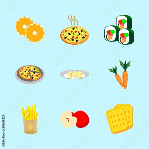 icons about Food with salami, eat, cookie, plant and restaurant
