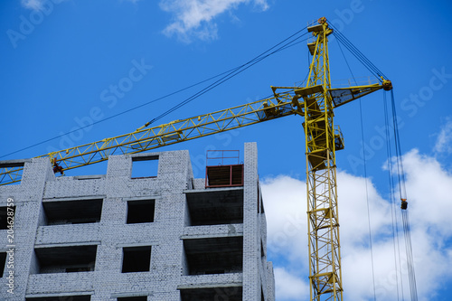Construction crane and buil...