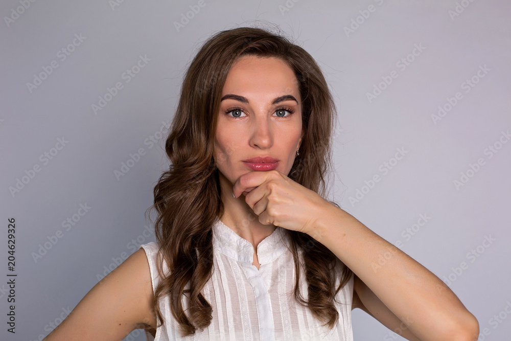 young woman makes herself a massage complex of exercises young woman makes herself a massage complex of exercises