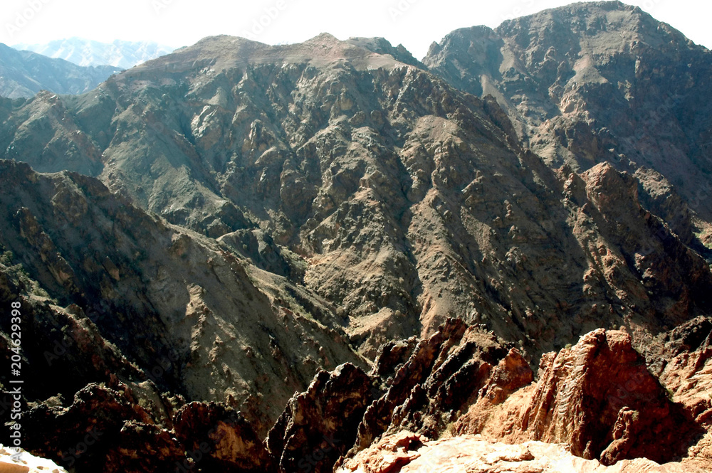 Obraz premium Pétra, la ville rose,site archéologique taillé dans les falaises de grès rose, Jordanie