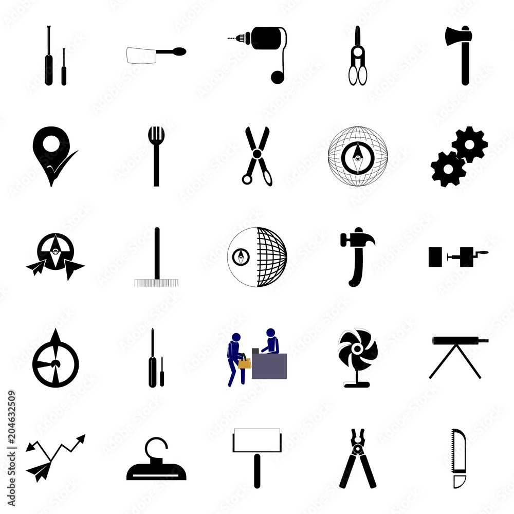 Obraz premium instruments and tools icons set