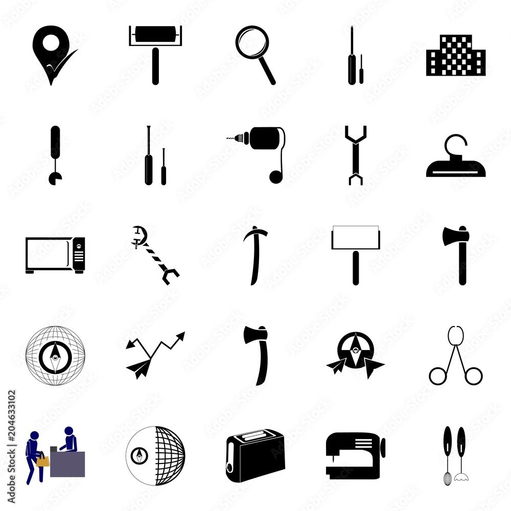 Obraz premium instruments and tools icons set