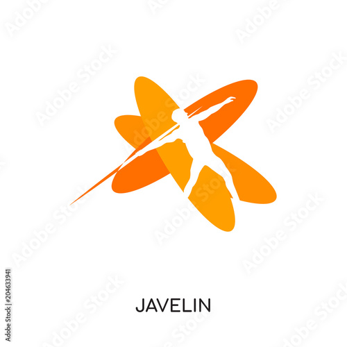javelin logo isolated on white background , colorful vector icon, brand sign & symbol for your business