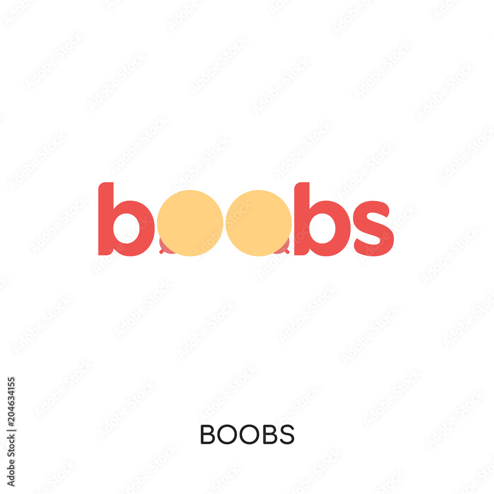 boobs logo isolated on white background , colorful vector icon, brand sign  & symbol for your business Stock Vector