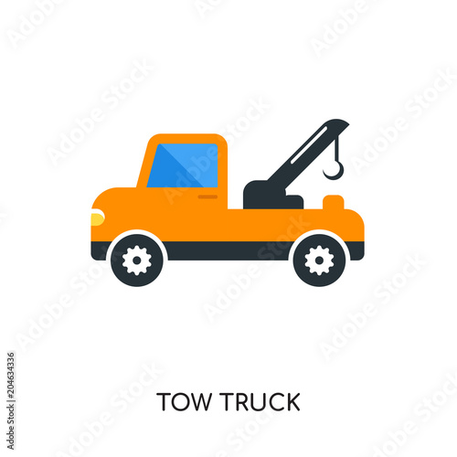 tow truck logo isolated on white background , colorful vector icon, brand sign & symbol for your business