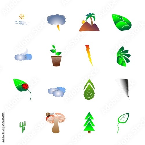 icon Nature with cloudy, exotic, underwater, tree and atmosphere © Orxan