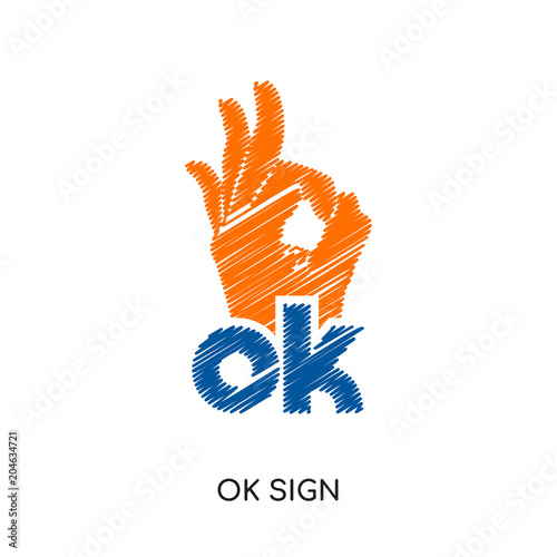 ok sign logo isolated on white background , colorful brand sign & symbol for your business