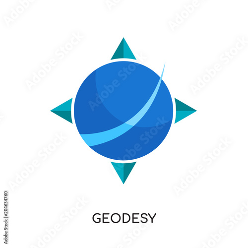 geodesy logo isolated on white background , colorful vector icon, brand sign & symbol for your business