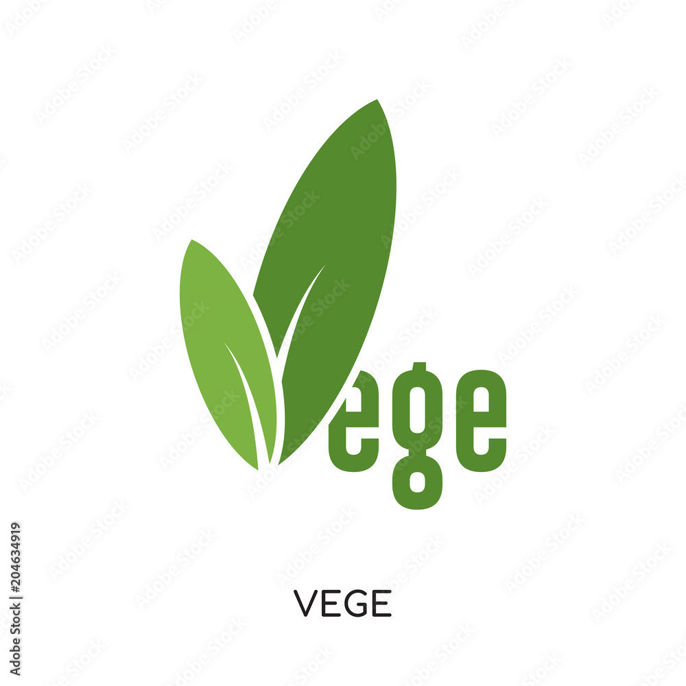 Vecteur Stock vege logo isolated on white background , colorful vector  icon, flat sign and symbol | Adobe Stock