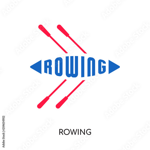 rowing logo vector icon isolated on white background, colorful brand sign & symbol for your business © VectorGalaxy