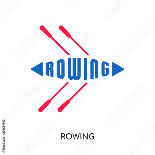 rowing logo vector icon isolated on white background, colorful brand sign & symbol for your business