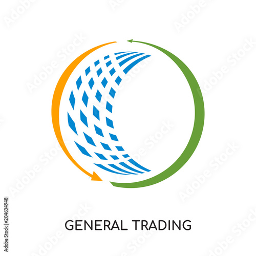 general trading logo isolated on white background , colorful vector icon, brand sign & symbol for your business