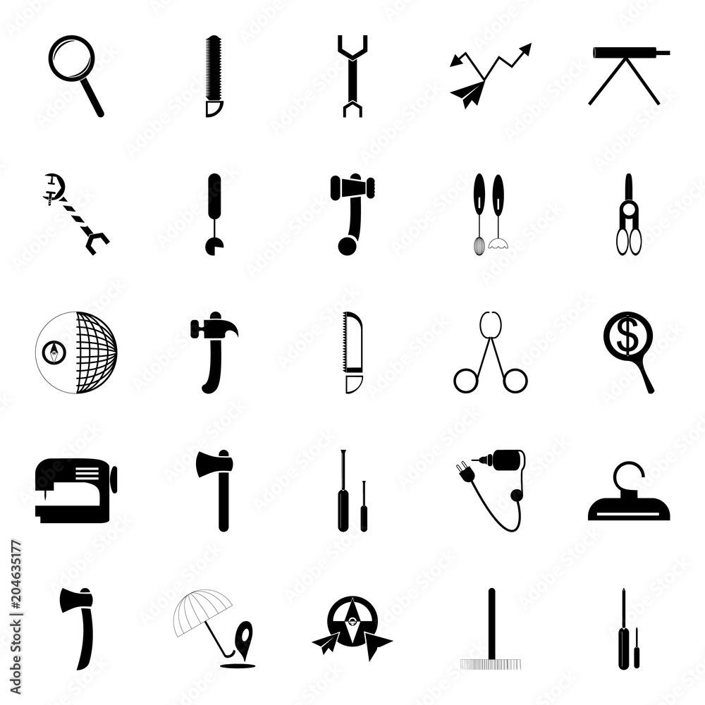 Obraz premium instruments and tools icons set