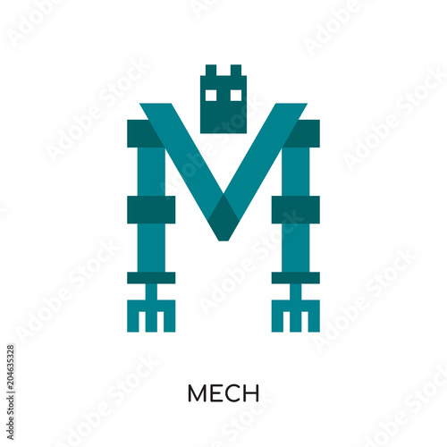 mech logo isolated on white background , colorful vector icon, brand sign &  symbol for your business Stock Vector | Adobe Stock