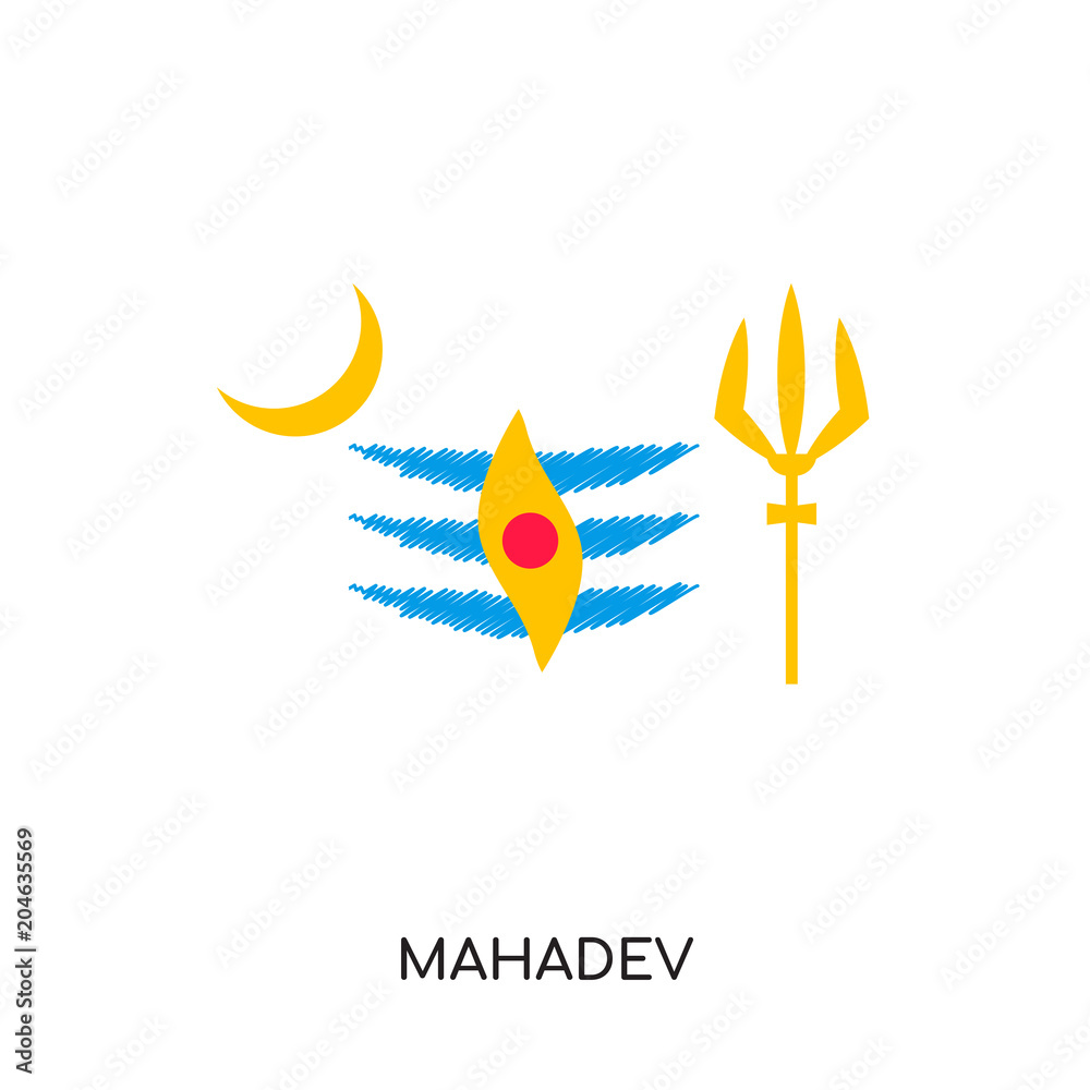 mahadev logo isolated on white background , colorful vector icon ...