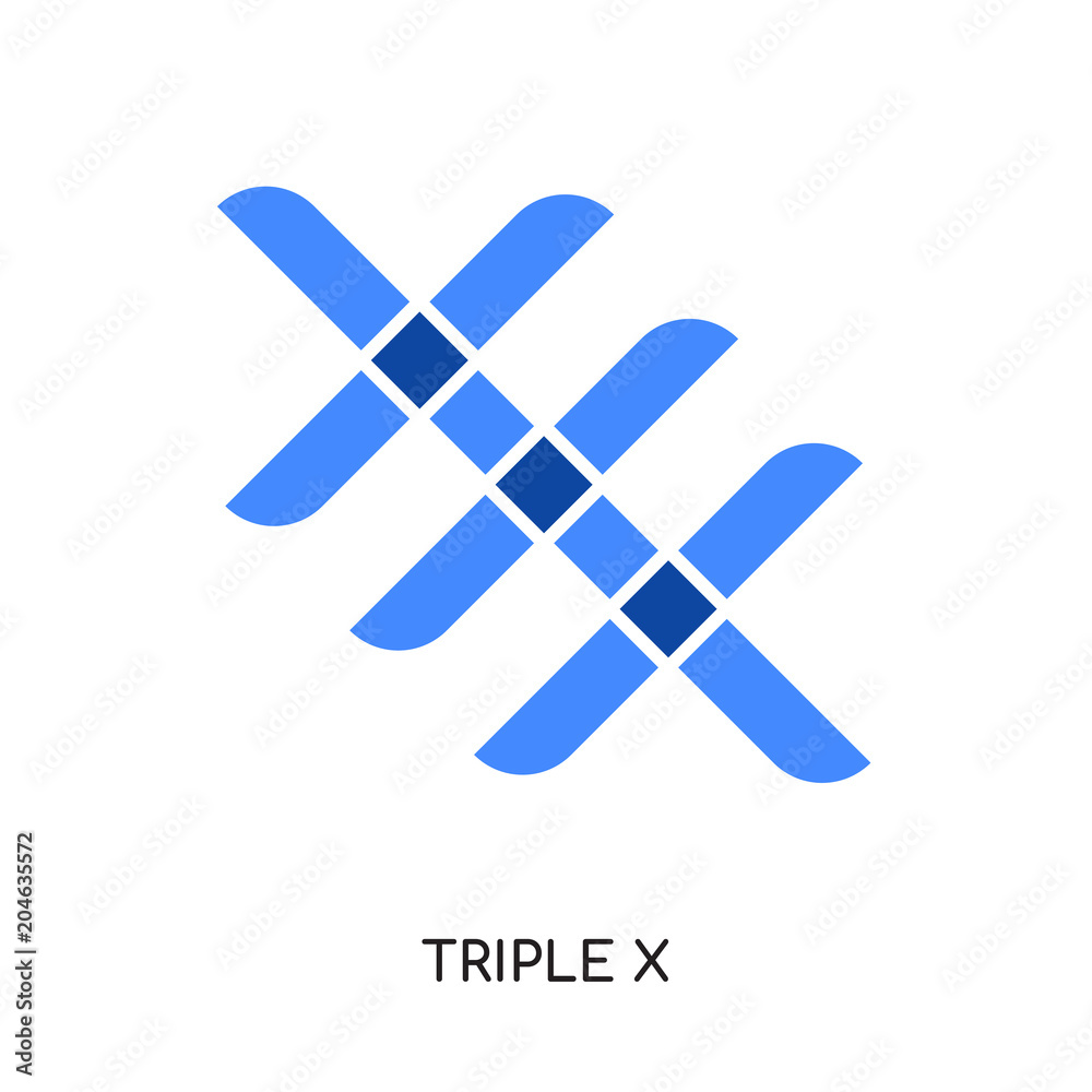 triple x logo isolated on white background , colorful vector icon, brand sign & symbol for your business triple x logo isolated on white background , colorful vector icon, brand sign & symbol for your business