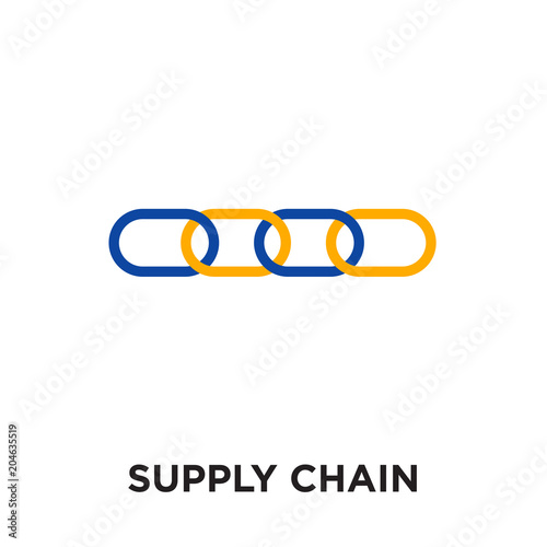 supply chain logo isolated on white background , colorful vector icon, brand sign & symbol for your business