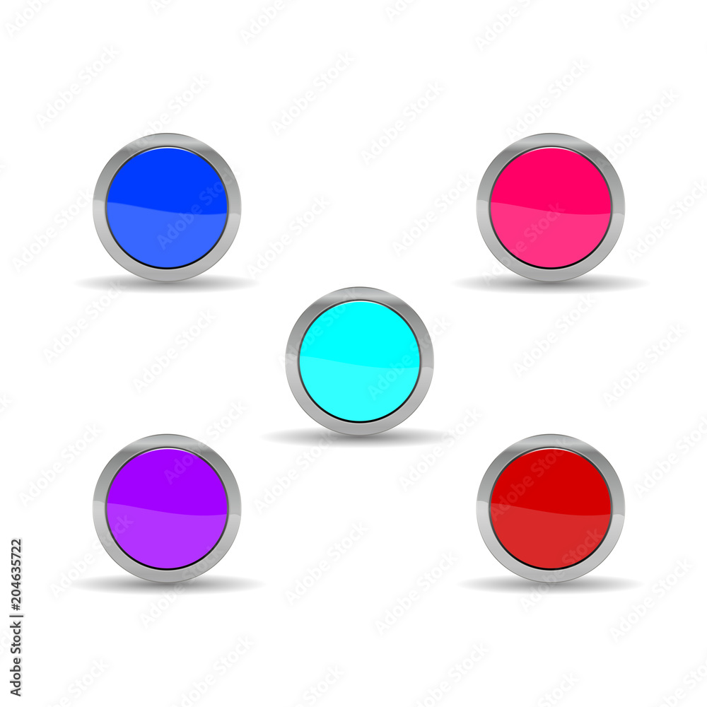 The group of five design circle blank buttons, illustration vector The group of five design circle blank buttons, illustration vector