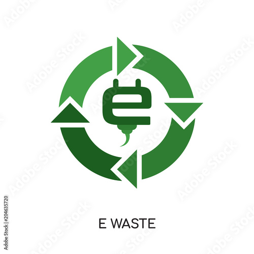 e waste logo isolated on white background , colorful vector icon, brand sign & symbol for your business
