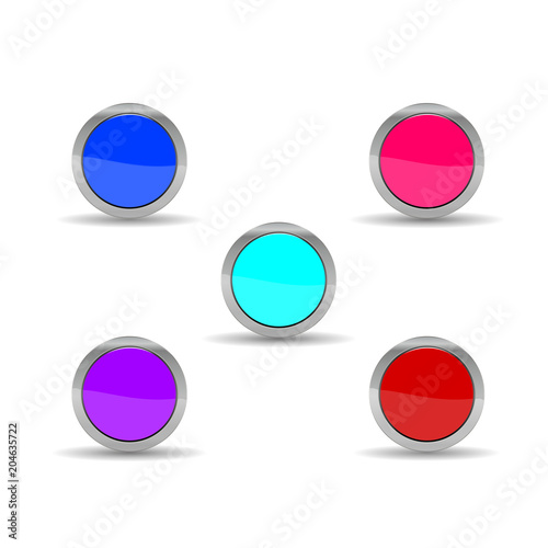 Free Download The group of five design circle blank buttons, illustration vector - GFXLoad