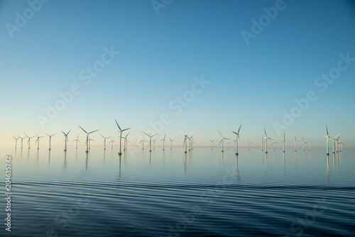 Wind power park in Oresund outside Malmo and Copenhagen