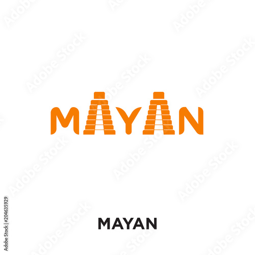 mayan logo isolated on white background , colorful vector icon, brand sign & symbol for your business