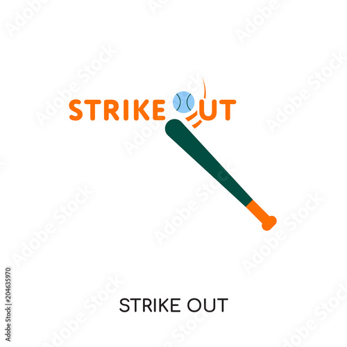 strike out logo vector icon isolated on white background, colorful brand sign & symbol for your business