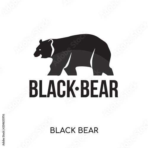 black bear logo isolated on white background , colorful brand sign & symbol for your business