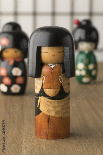  Traditional Japanese kokeshi dolls photo