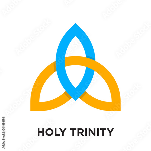 holy trinity logo isolated on white background , colorful vector icon, brand sign & symbol for your business
