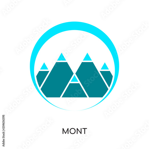 mont logo isolated on white background , colorful vector icon, brand sign & symbol for your business