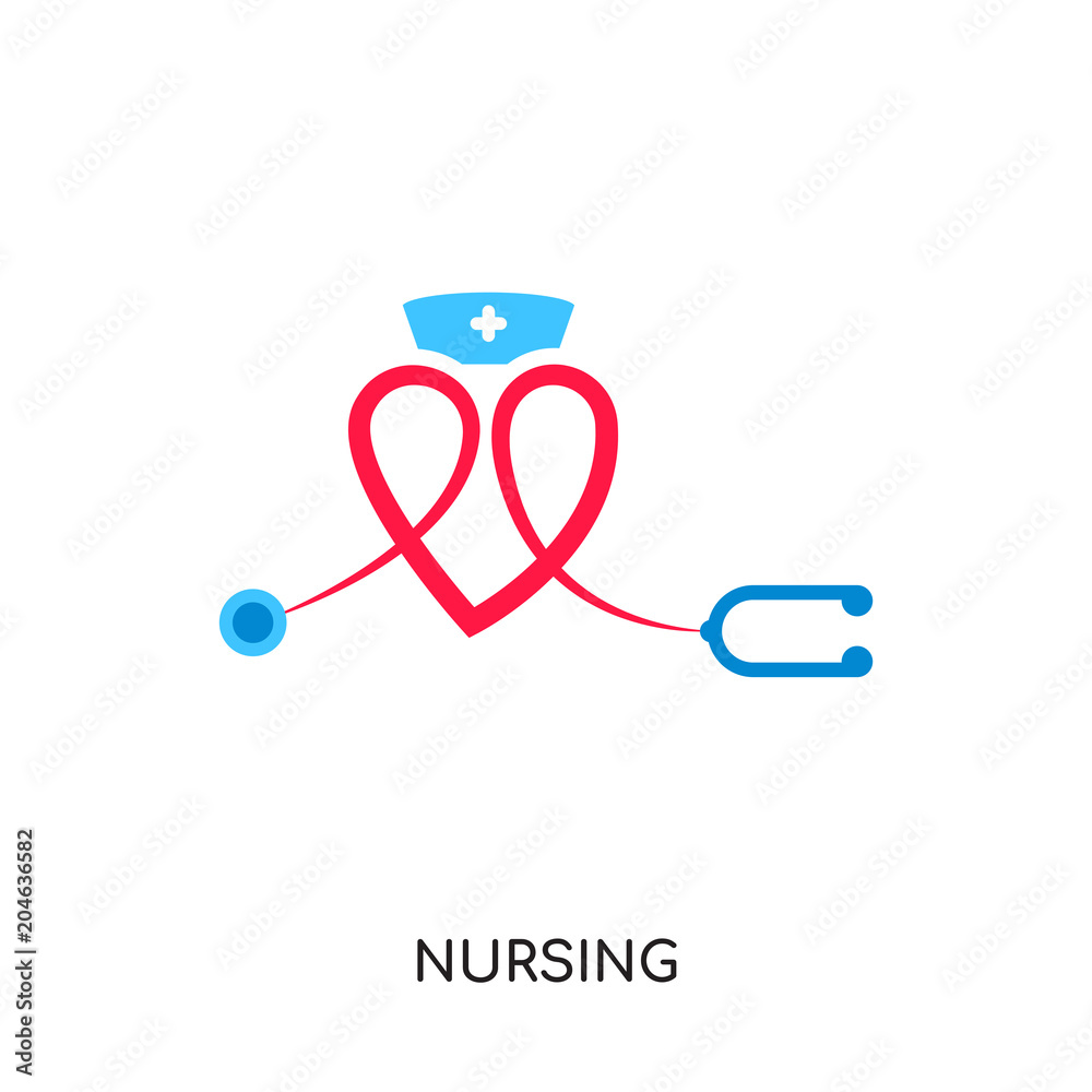 nursing logo isolated on white background , colorful brand sign