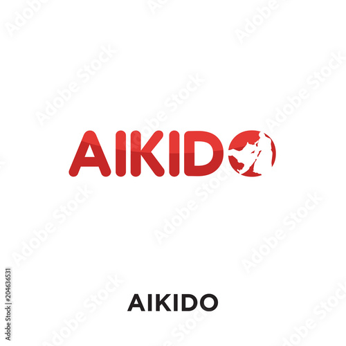 aikido logo isolated on white background , colorful vector icon, brand sign & symbol for your business