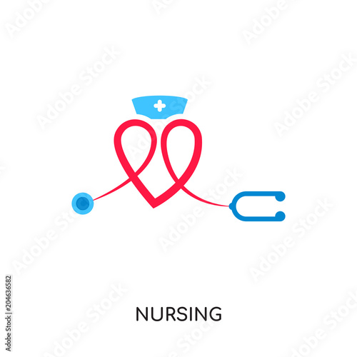 nursing logo isolated on white background , colorful brand sign & symbol for your business