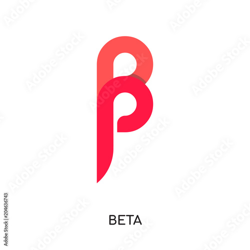 logo beta isolated on white background , colorful vector icon, brand sign & symbol for your business