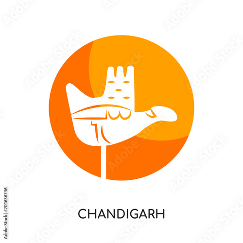 chandigarh logo vector isolated on white background , colorful vector icon, brand sign & symbol for your business