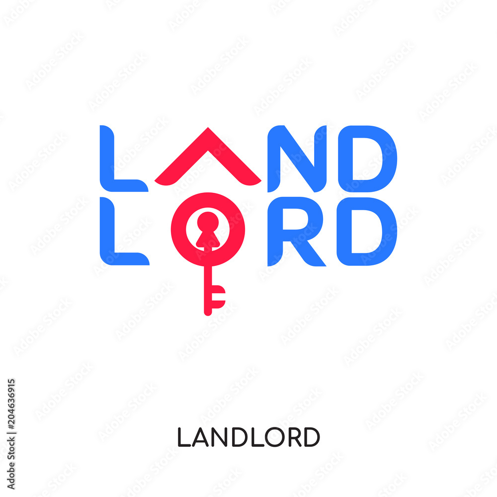landlord logo isolated on white background , colorful vector icon, brand sign & symbol for your business
