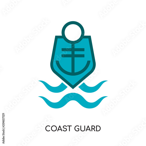 coast guard logo isolated on white background , colorful vector icon, brand sign & symbol for your business
