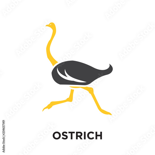 ostrich logo isolated on white background , colorful vector icon, brand sign & symbol for your business