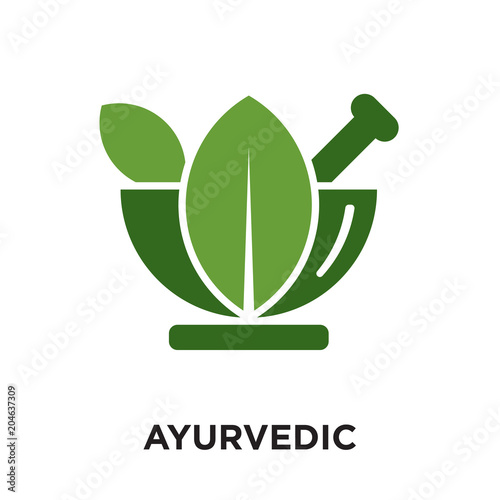 ayurvedic logo isolated on white background , colorful vector icon, brand sign & symbol for your business