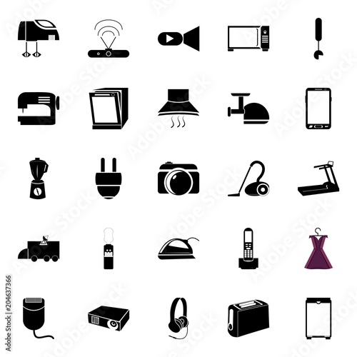 icons about Electronic with toast, running, dispencer, plate and restaurant