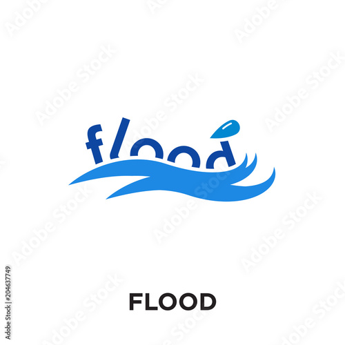 flood logo isolated on white background , colorful vector icon, brand sign & symbol for your business