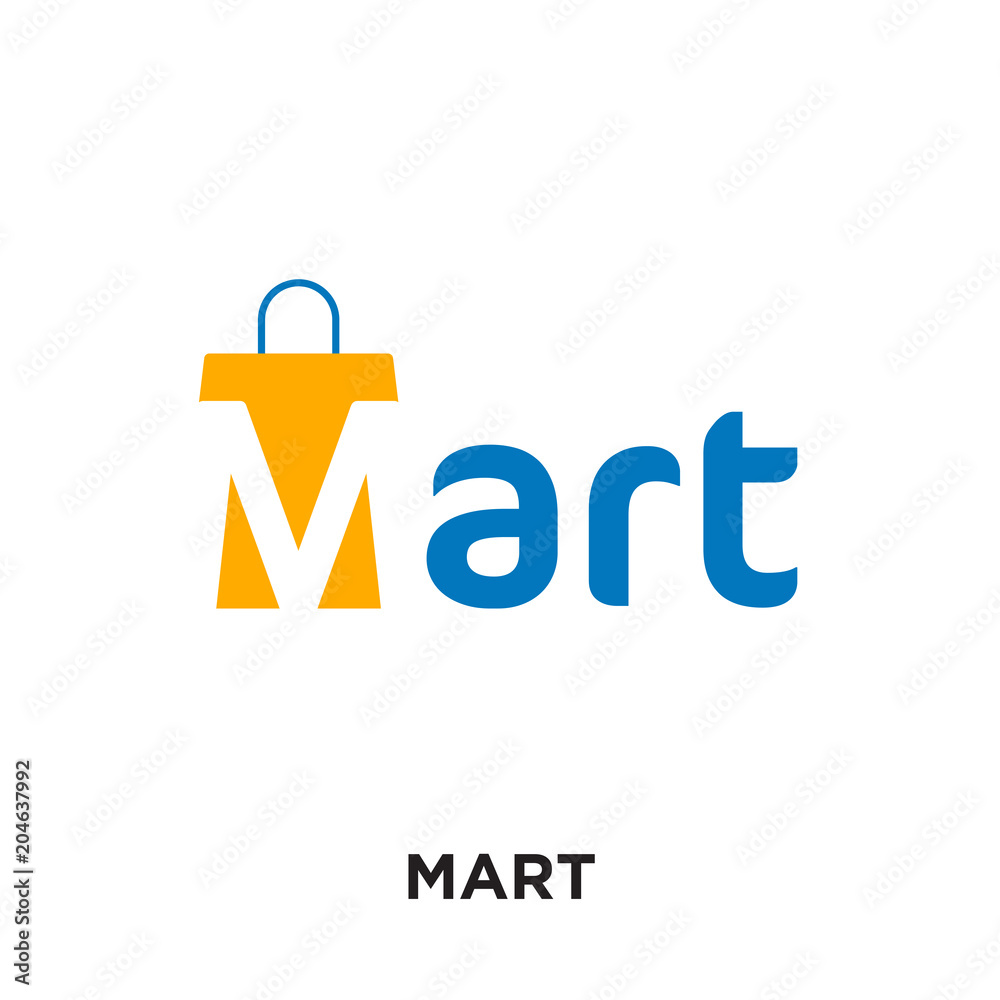 mart logo isolated on white background , colorful vector icon, brand