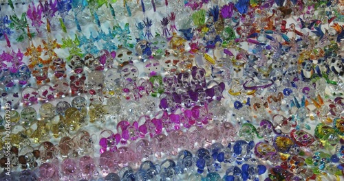 Colorful, Handmade, Glass Souvenirs at a Public Market photo