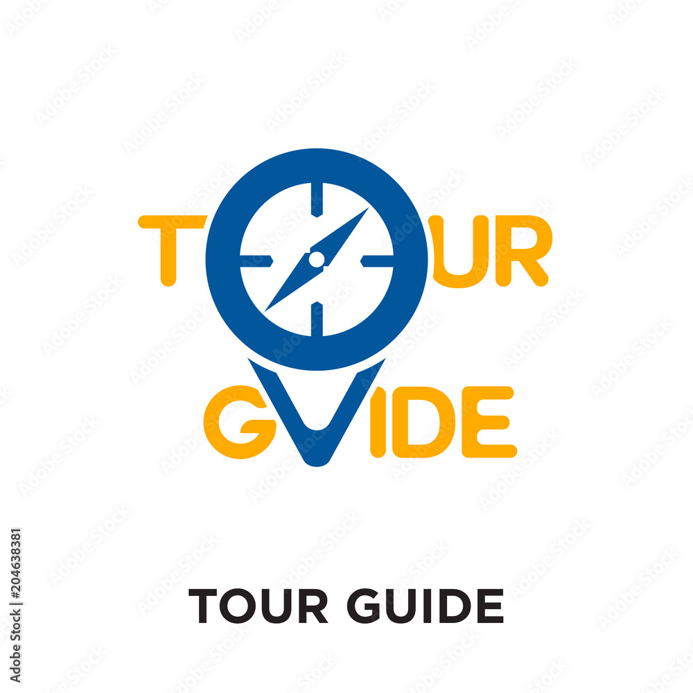 tour guide logo isolated on white background , colorful vector icon, brand sign & symbol for your business tour guide logo isolated on white background , colorful vector icon, brand sign & symbol for your business