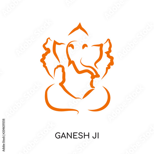 ganesh ji logo isolated on white background , colorful vector icon, brand sign & symbol for your business
