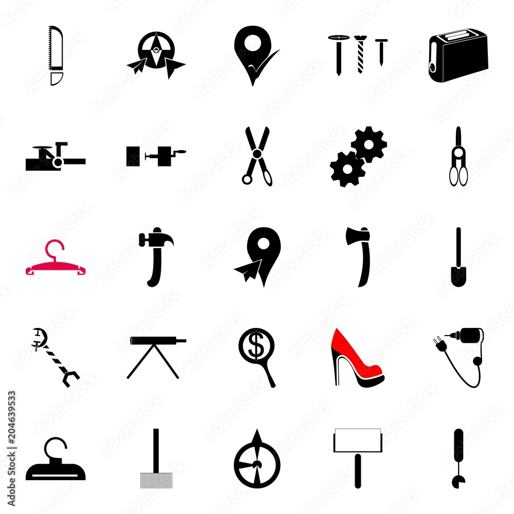 Fototapeta premium instruments and tools icons set