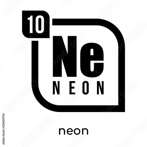 neon symbol periodic table isolated on white background , black vector sign and symbols