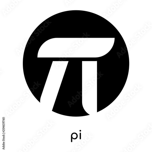 pi symbol images isolated on white background , black vector sign and symbols